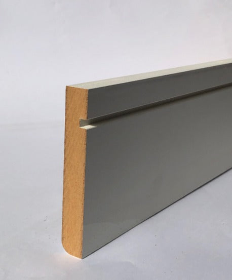 18 x 144 Primed MDF Pencil Round/ Shadow Groove Dual Skirting